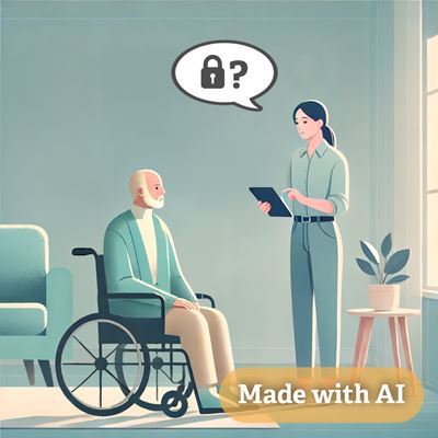 Illustration of a patient receiving digital help