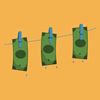 Illustration: banknotes on a clothesline